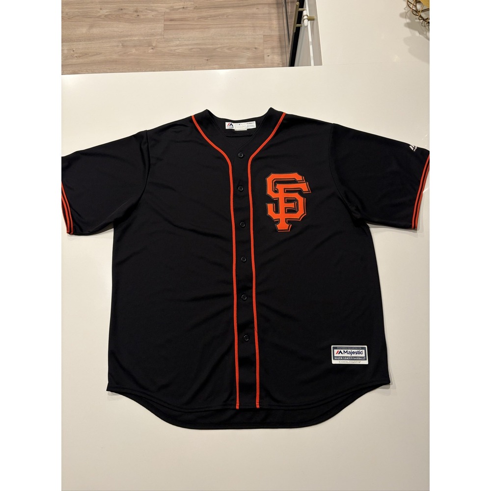 Majestic San Francisco Giants Jersey Black Baseball MLB Mens 2XL Cool Base